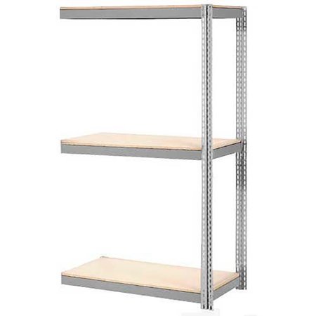 GLOBAL INDUSTRIAL Expandable Add-On Rack 96x48x84 3 Level Wood Deck 800 lb. Cap Per Level GRY B2296884
